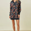Load image into Gallery viewer, Floral Half Zip Up Sweater Dress