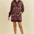 Load image into Gallery viewer, Floral Half Zip Up Sweater Dress