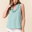 Load image into Gallery viewer, Ruffled Split V-Neck