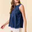 Load image into Gallery viewer, Tencel Chambray Swing Tank