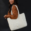 Load image into Gallery viewer, P.A Co. - Cream Cable Knit Tote