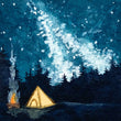 Load image into Gallery viewer, Magnet - 1" Camping Galaxy Watercolor Print