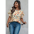 Load image into Gallery viewer, Plus size Floral Flounce Sleeve