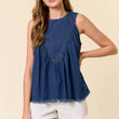 Load image into Gallery viewer, Tencel Chambray Swing Tank