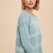 Load image into Gallery viewer, Floral Embroidered Stripe Tee