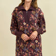 Load image into Gallery viewer, Floral Half Zip Up Sweater Dress