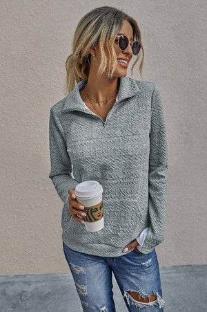Half Zip Textured Pullover