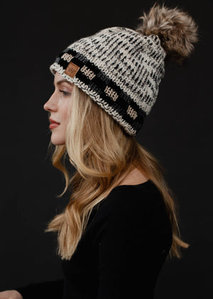 P.A Co. - Pom Hat w/ Plaid Trim