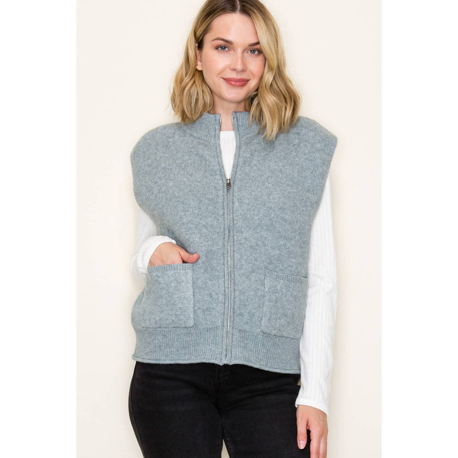 Sweater Vest w/Patch Pockets