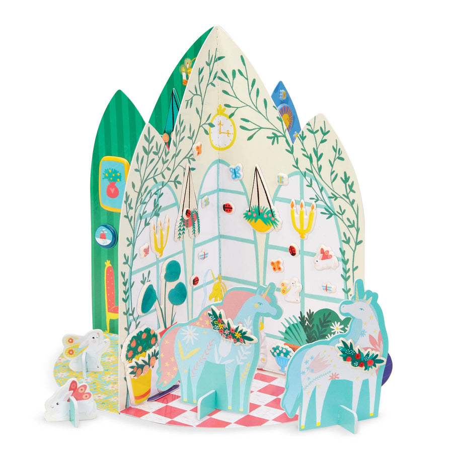 Bright Stripes - Puffy Sticker 3D Playhouse Unicorn Palace