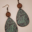 Load image into Gallery viewer, Mia - Printed Wood Teardrop Earrings - 6966
