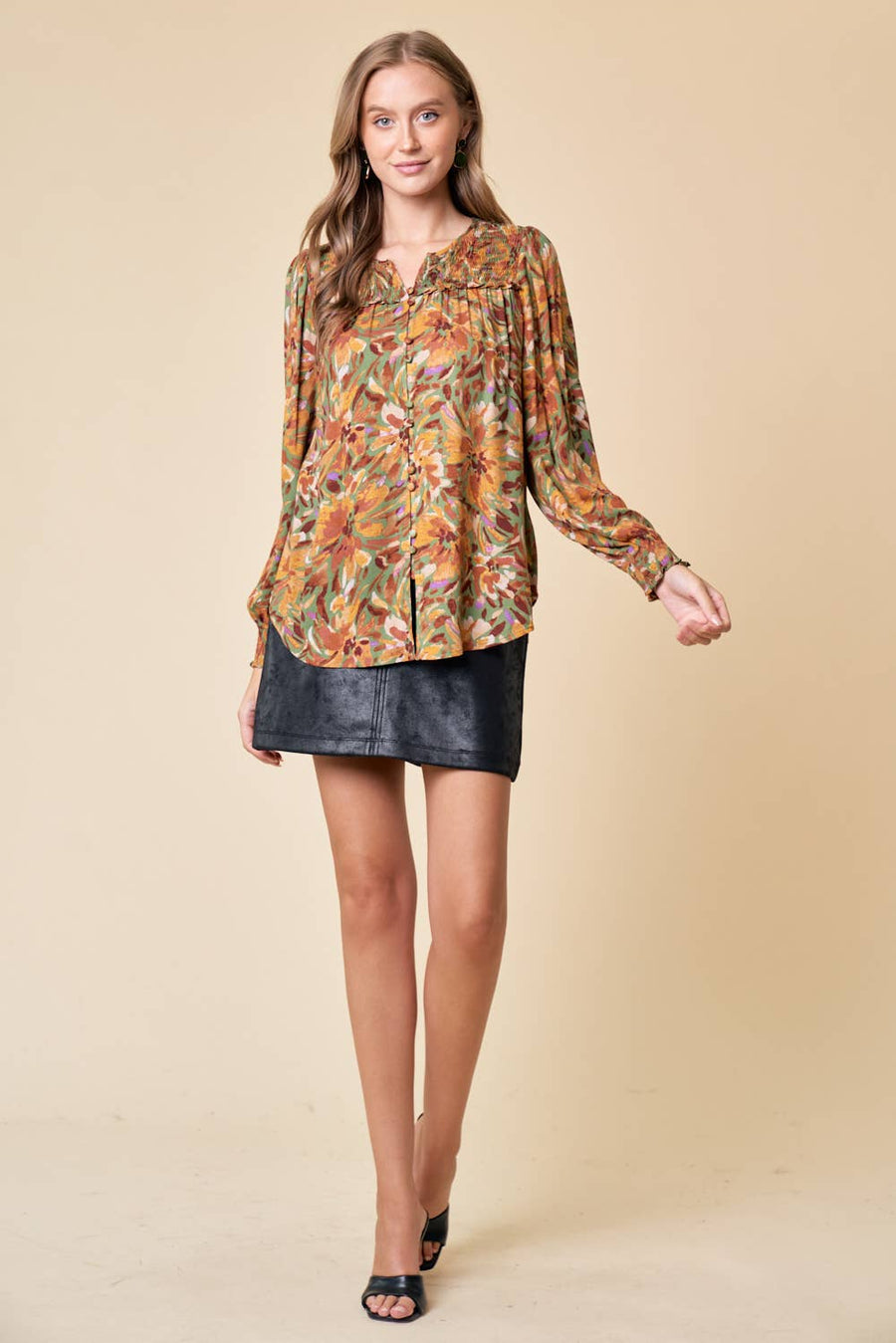 Blouse w/Smocked Detail