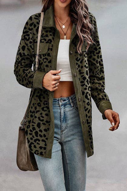 Button Down Leopard Jacket