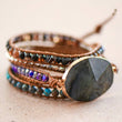 Load image into Gallery viewer, Mia - Leather Cord Wrap Bracelet Healing Stone 7510
