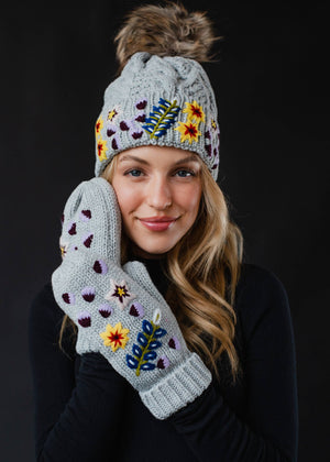 P.A Co. - Hand Stitched Floral Mittens