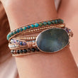 Load image into Gallery viewer, Mia - Leather Cord Wrap Bracelet Healing Stone 7510
