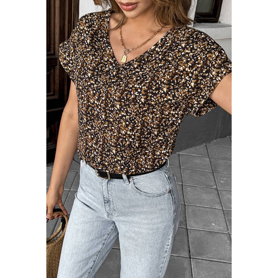 V-Neck Floral Print