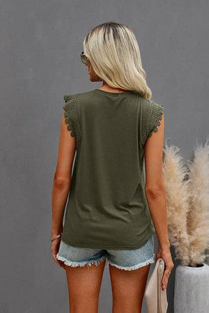 Round Neck Hollow Shoulder
