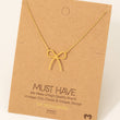 Load image into Gallery viewer, Textured Ribbon Bow Pendant Chain Necklace

