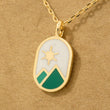 Load image into Gallery viewer, Oval Mountain Range Coin Charm Necklace

