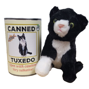 Canned Gifts - Canned Tuxedo - Rescue Cat - Eco-Friendly and Recycled