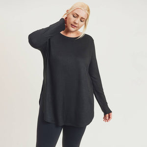 Mono B - CURVY Side Slit Tee