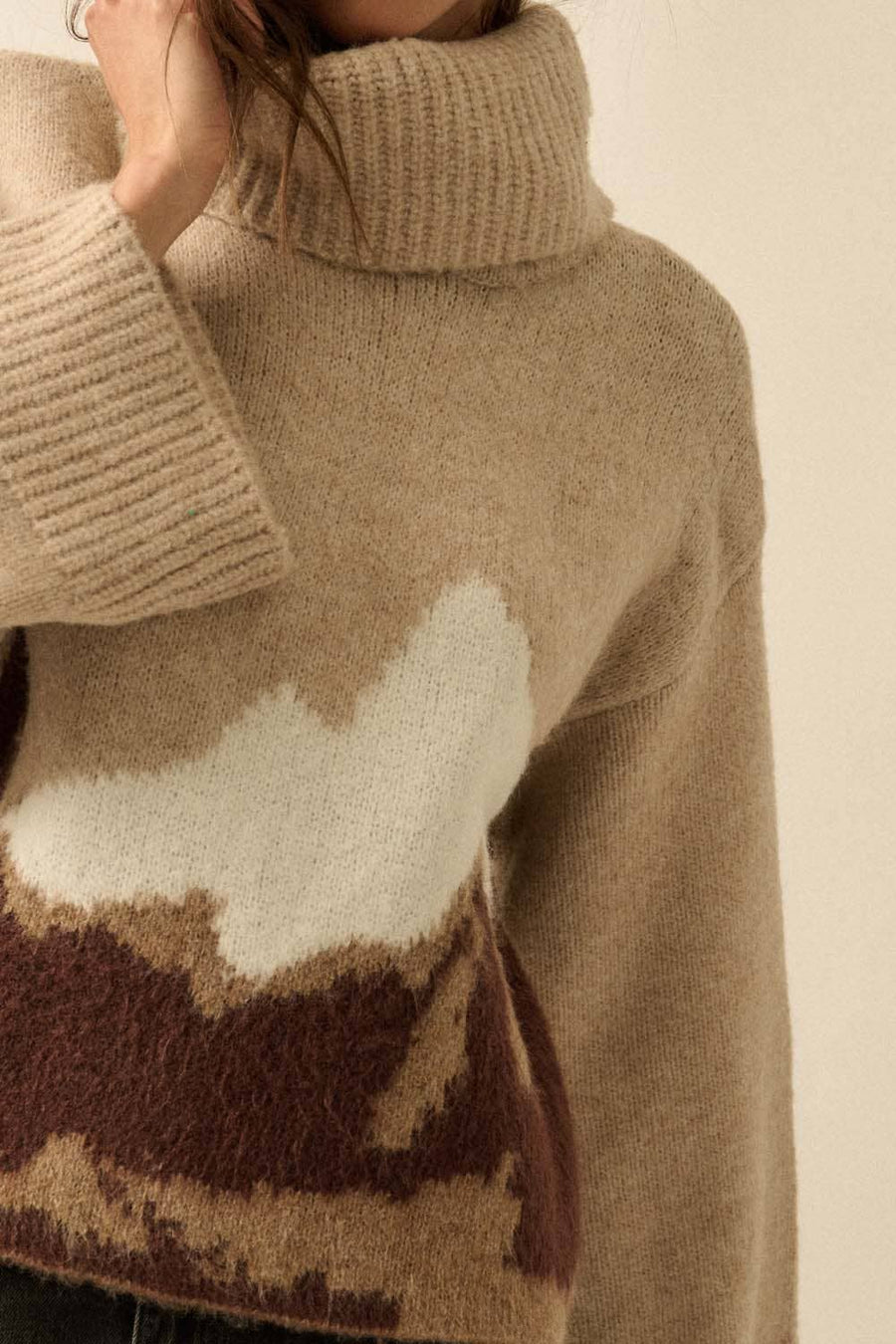 Mountains Jacquard Turtleneck Sweater