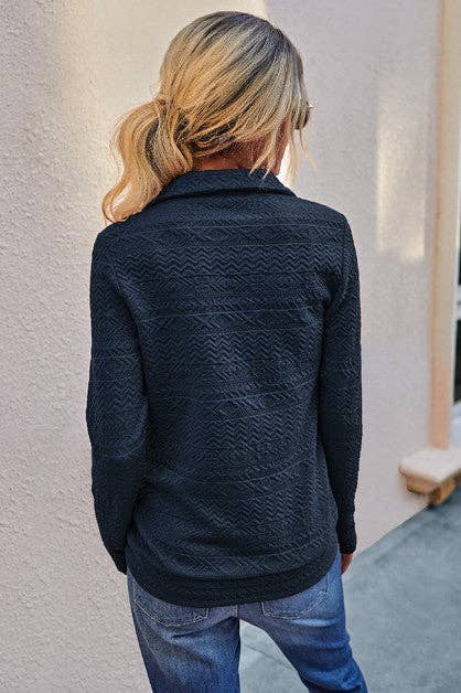 Half Zip Textured Pullover