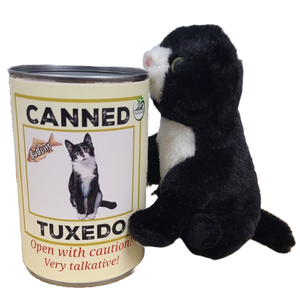 Canned Gifts - Canned Tuxedo - Rescue Cat - Eco-Friendly and Recycled