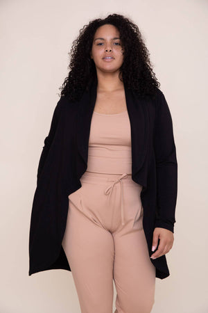 Mono B - CURVY Fleece Lined Cardigan