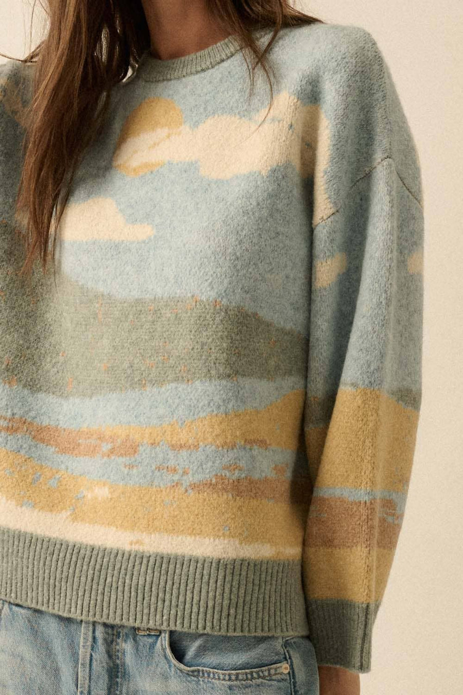 Beach Landscape Knit Sweater