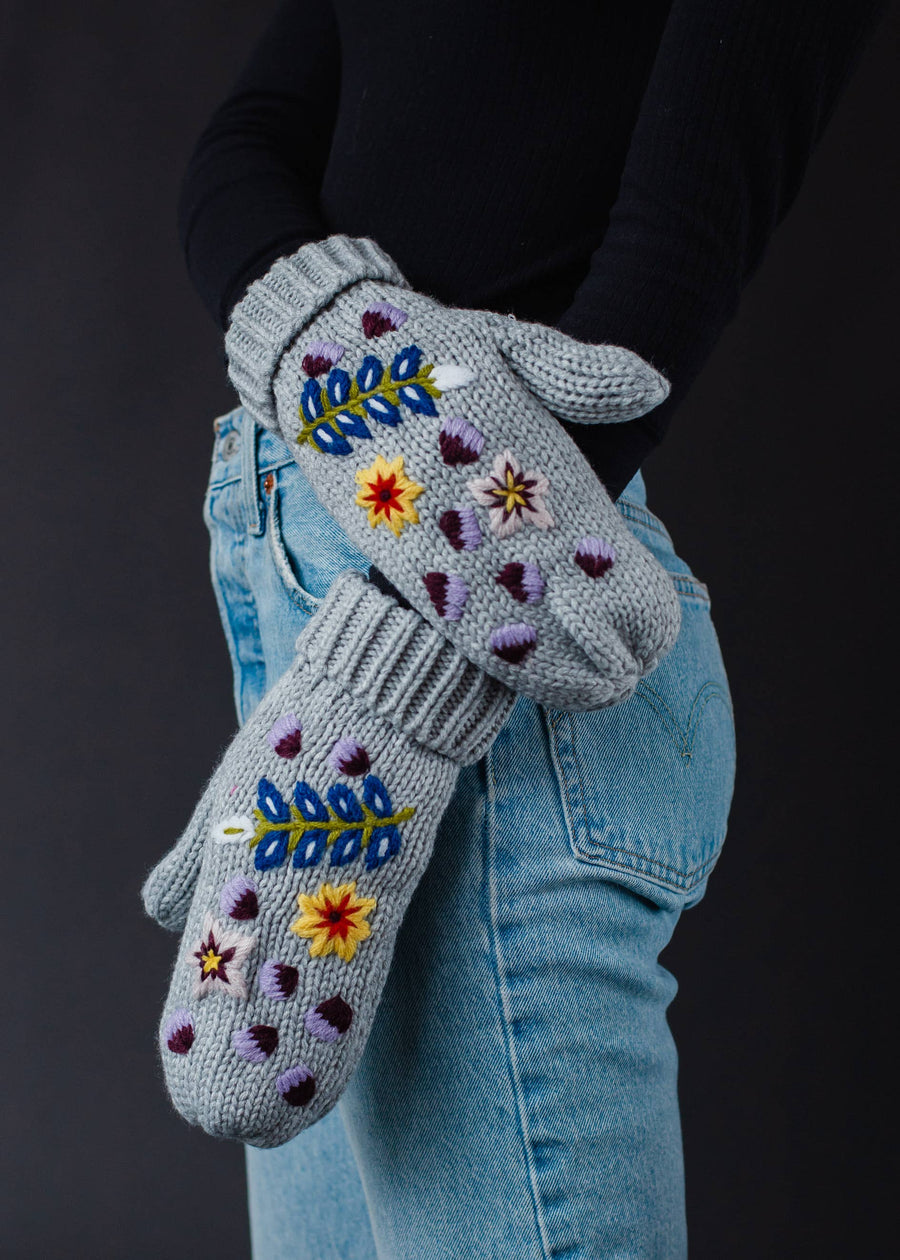 P.A Co. - Hand Stitched Floral Mittens