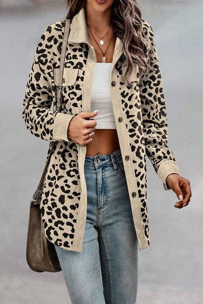 Button Down Leopard Jacket