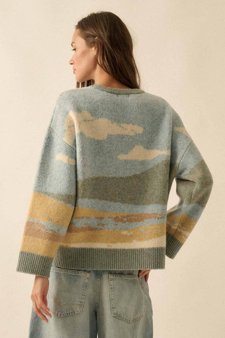 Beach Landscape Knit Sweater