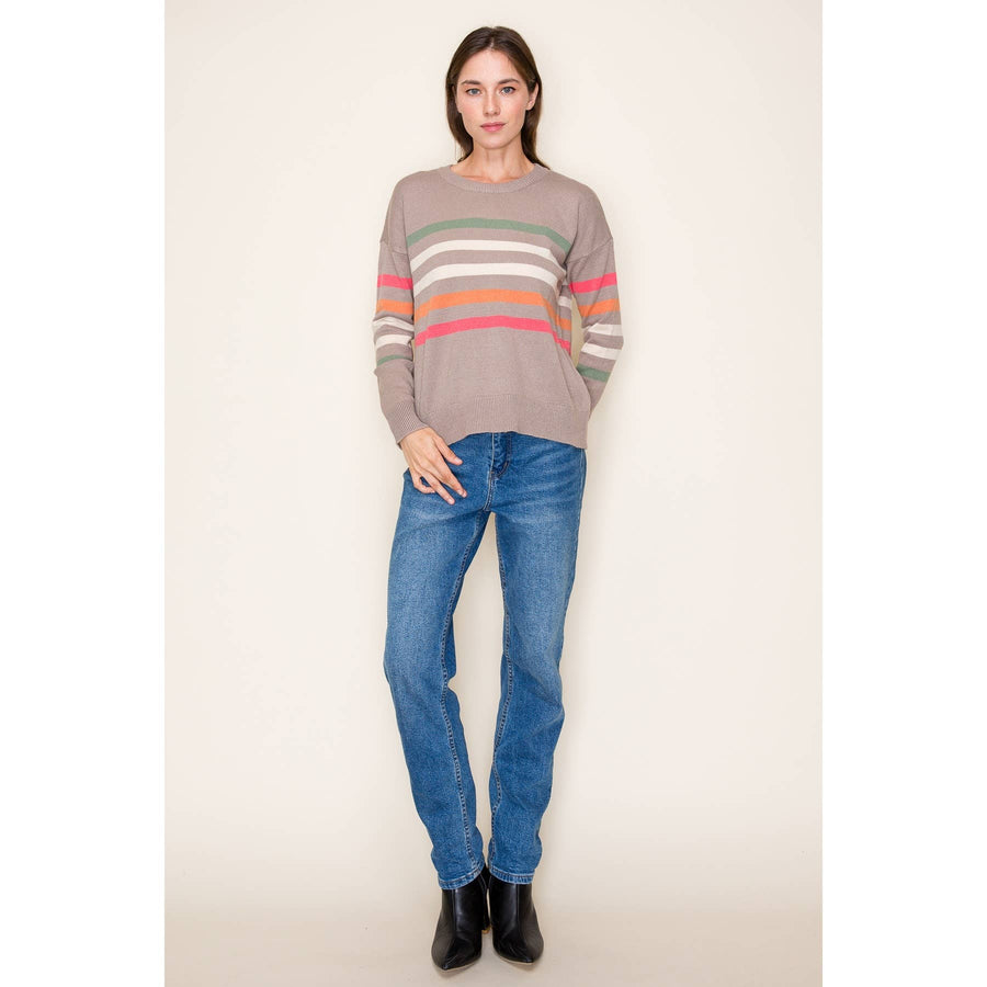 Stripe Crew Neck Sweater