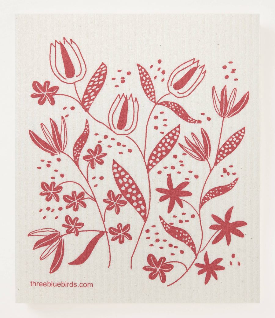 Swedish Dishcloths - Pink Wildflowers