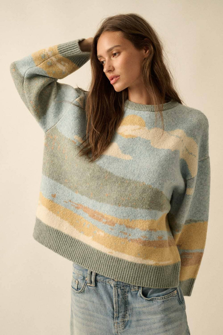 Beach Landscape Knit Sweater