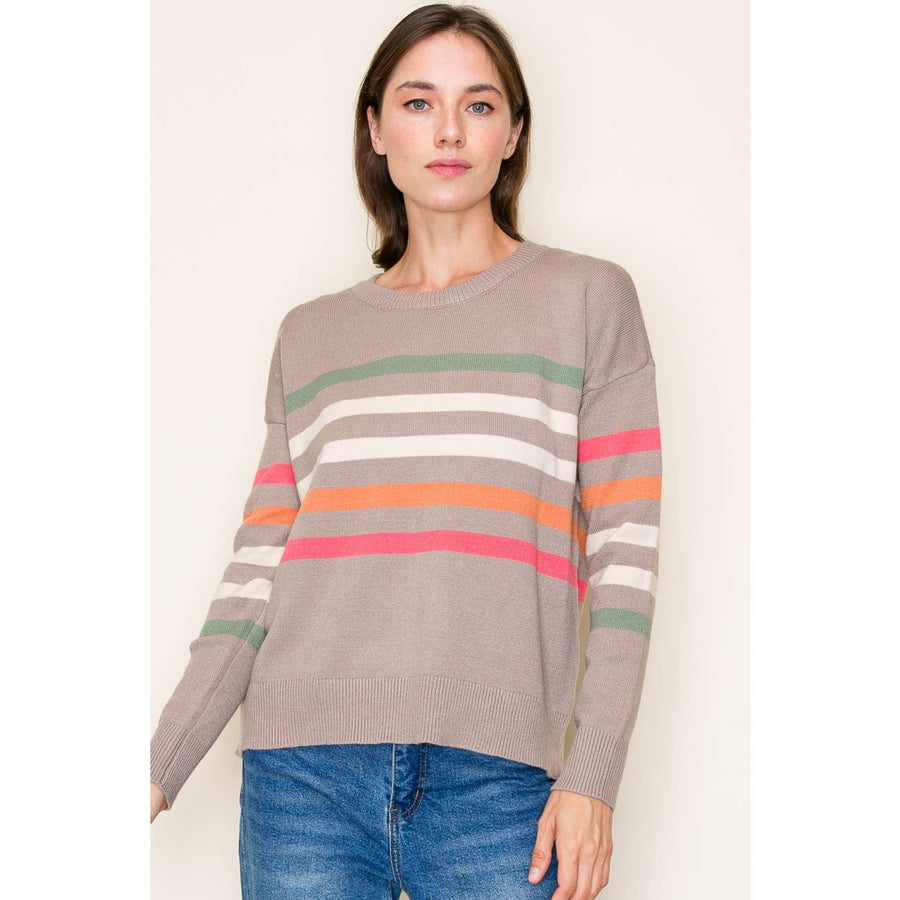 Stripe Crew Neck Sweater