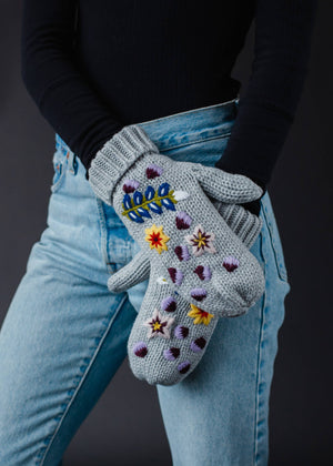 P.A Co. - Hand Stitched Floral Mittens