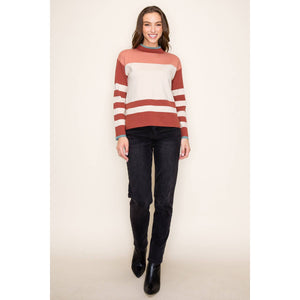 Colorblock Mock Neck