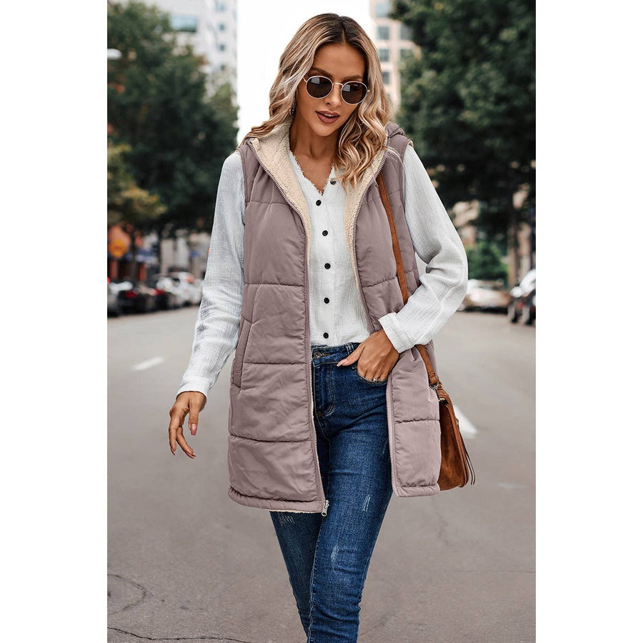 Faux Fur Zipper Front Coat