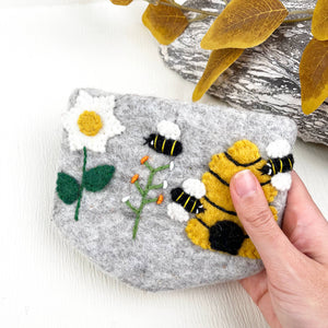 Handmade bee coin purse