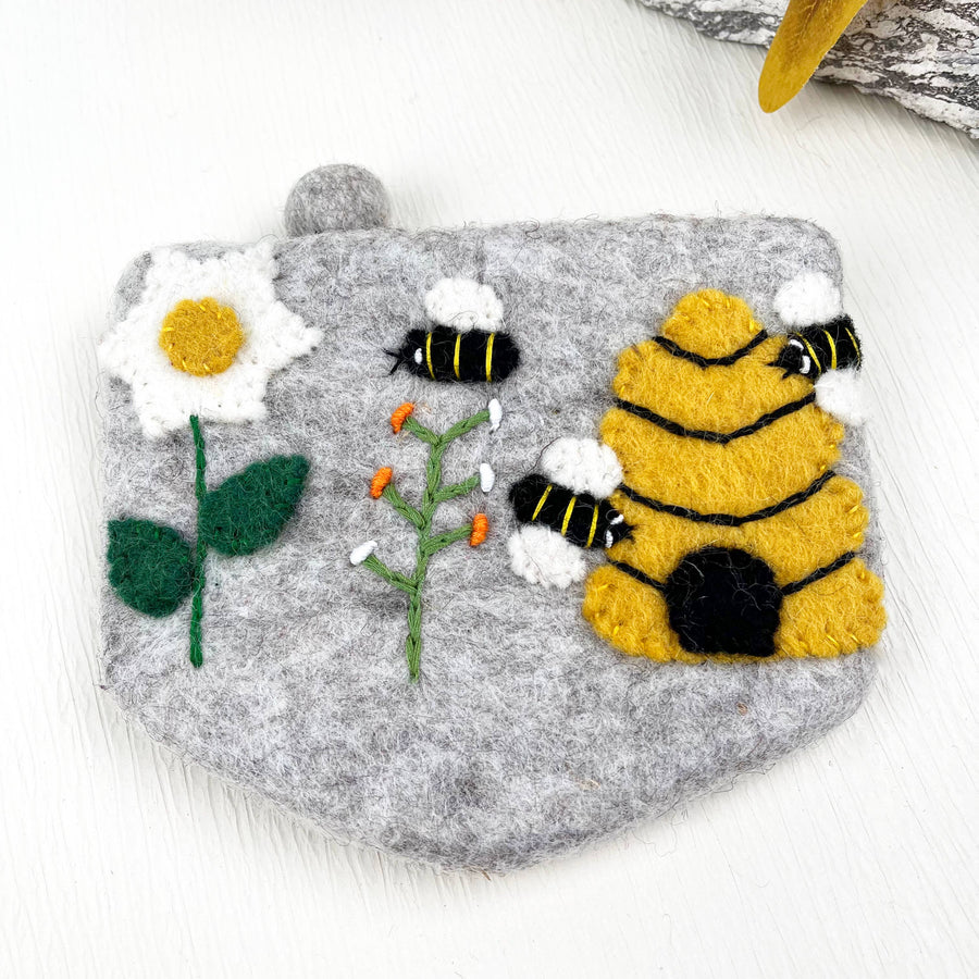 Handmade bee coin purse