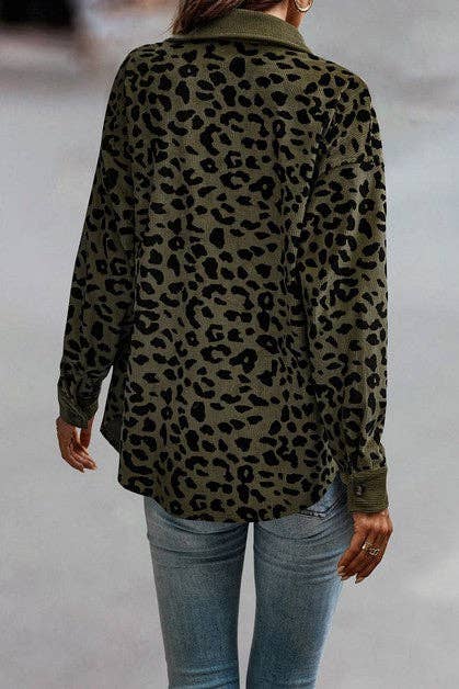 Button Down Leopard Jacket