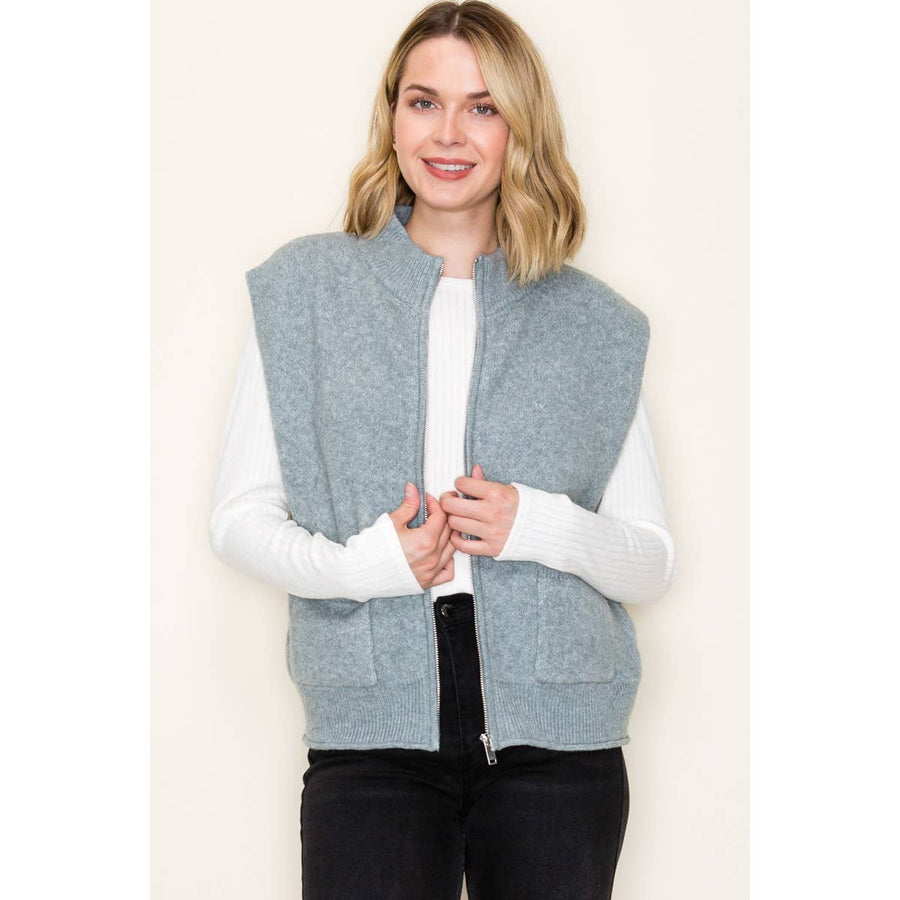 Sweater Vest w/Patch Pockets