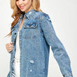 Load image into Gallery viewer, Denim Distressed Shacket
