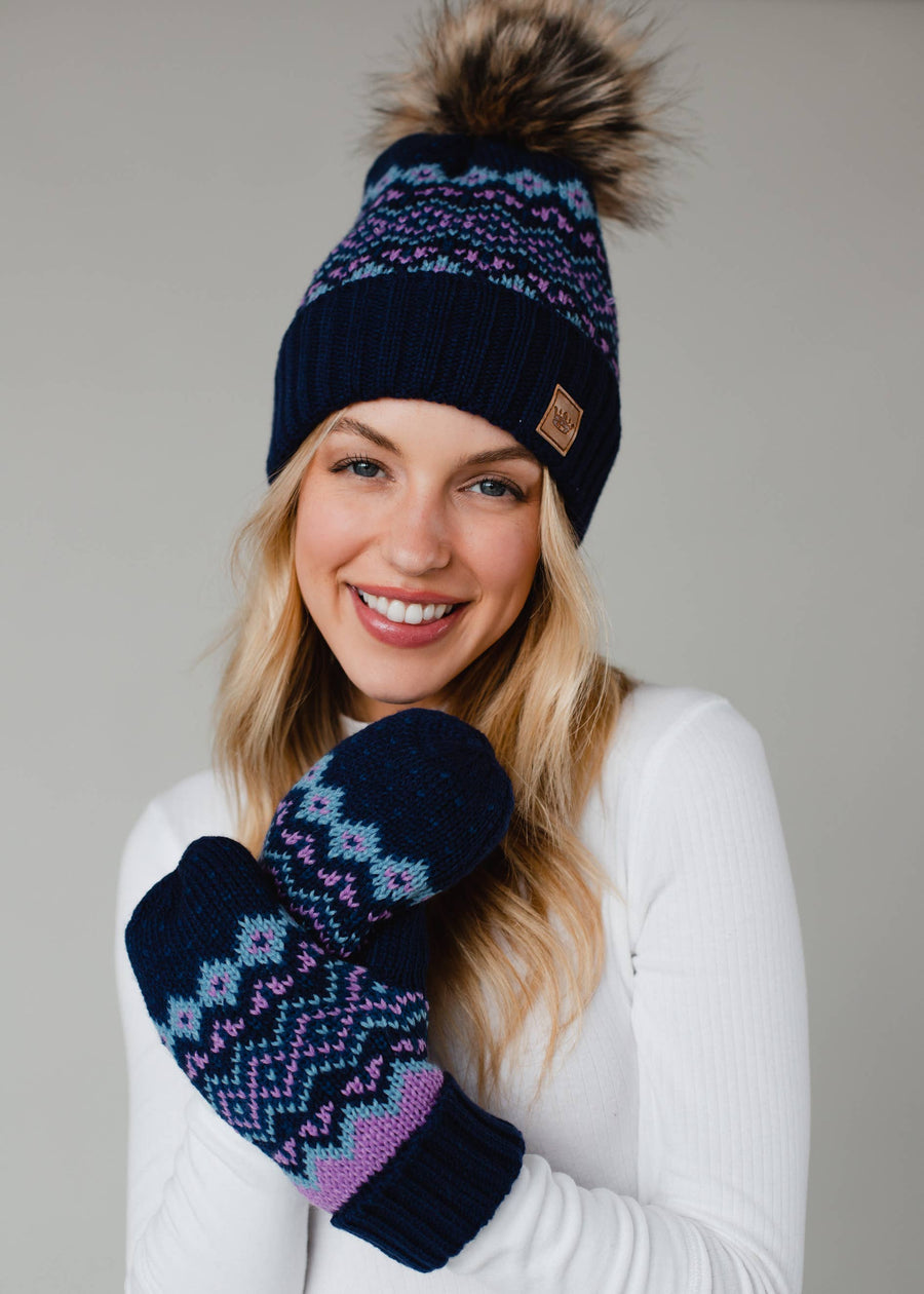 P.A Co. - Blue Patterned Mittens