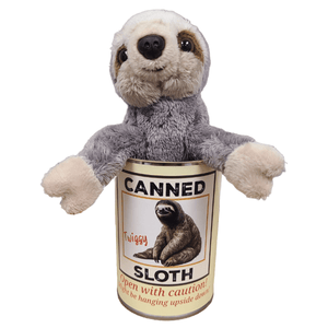 Canned Gifts - Twiggy the Canned Sloth Stuffed Animal Plush w/Funny Jokes