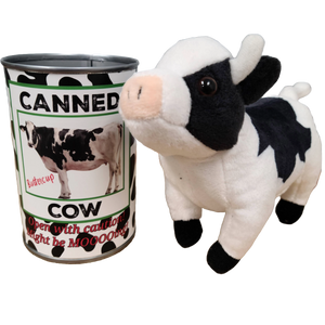 Canned Gifts - Canned Cow | Stuffed Animal Plush w/Funny Jokes | Gift