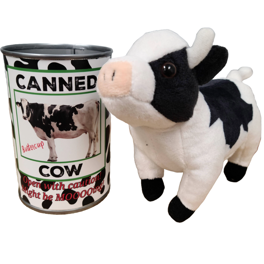 Canned Gifts - Canned Cow | Stuffed Animal Plush w/Funny Jokes | Gift